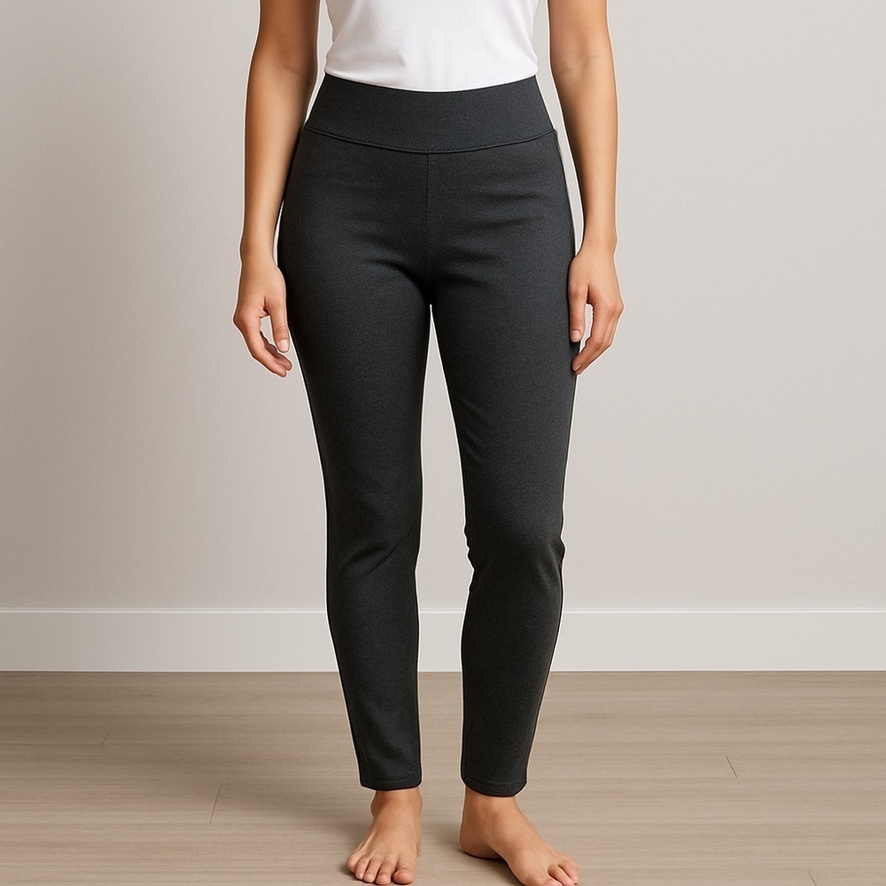 Tahari Women’s Gray Compression Leggings | Medium | Pull-On Elastic Waist Work